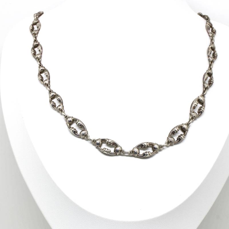 Jugendstil Halskette Collier Kette 830 Silber Verspielt Massiv Geschenk Damenkette Rar Selten 20Er Jahre von schmuckvintage2020