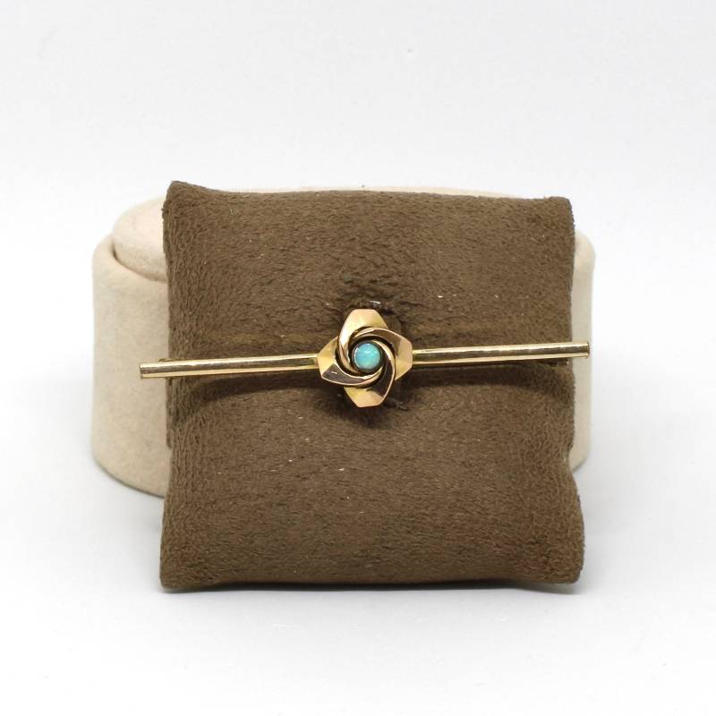 Jugendstil Stabnadel Gold Double Knoten-Form Runde Opal Triplette Unikat von schmuckvintage2020