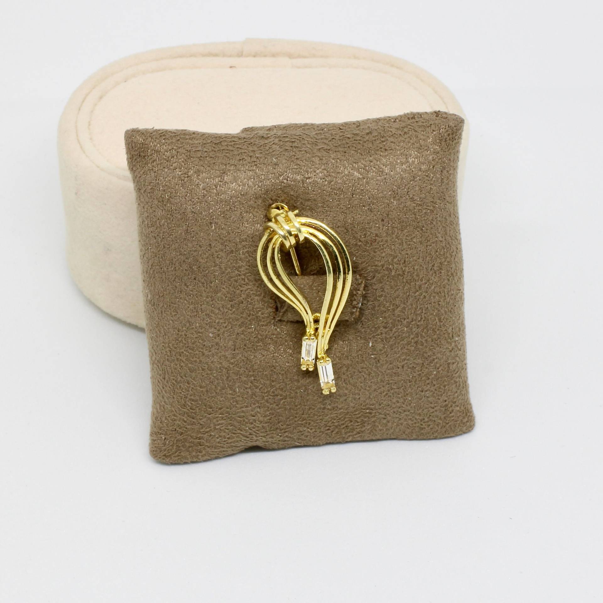 Kleine Brosche Gold Double Geschlungen Mit Eckige Kristalle Ad Zierlich Für Frau 50Er Jahre Damenbrosche Geschenk von schmuckvintage2020