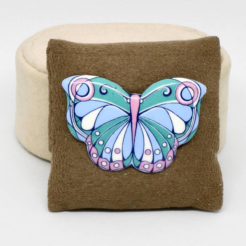 Michaela Frey Brosche Schmetterling Feueremaille Hellblau Wiener Manufaktur Selten Rar von schmuckvintage2020