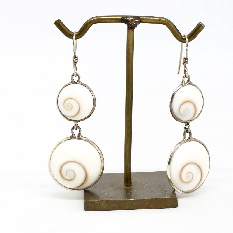 Moderne Ohrringe Ohrhänger Zwei Shiva Eye Steine 925 Silber Damenohrringe Zeitlos von schmuckvintage2020