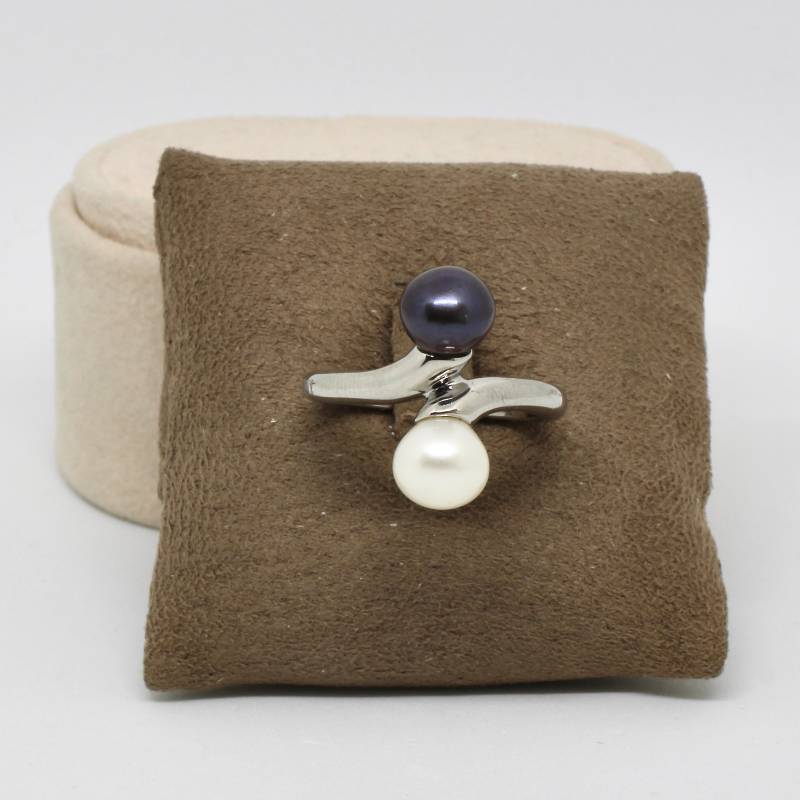 Morellato Ring Edelstahl Mit Perlen Weiß Und Silbergrau Italien Designer Verlobungsring Für Frau Hochwertig von schmuckvintage2020