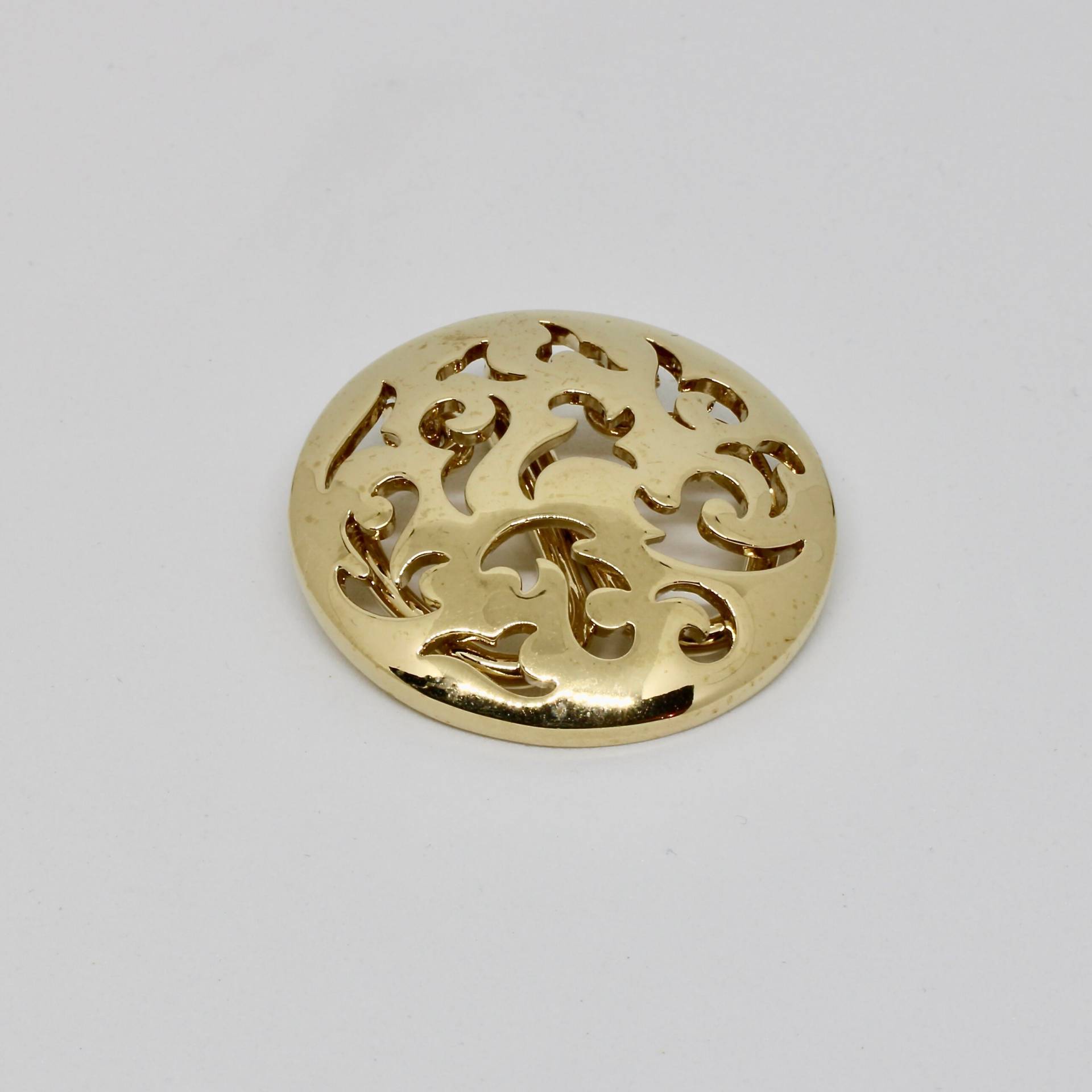 Pierre Lang Tuchclip Schalclip Clip Rund Gelbgold Beschichtet Wuchtig Massiv Hochwertig Für Frau von schmuckvintage2020