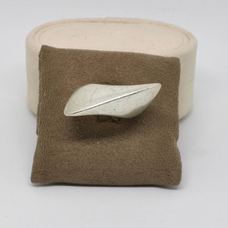 Quinn Ring 925 Silber Glatt Schräg Liegend Massiv Designer 60Er Jahre Hochwertig von schmuckvintage2020