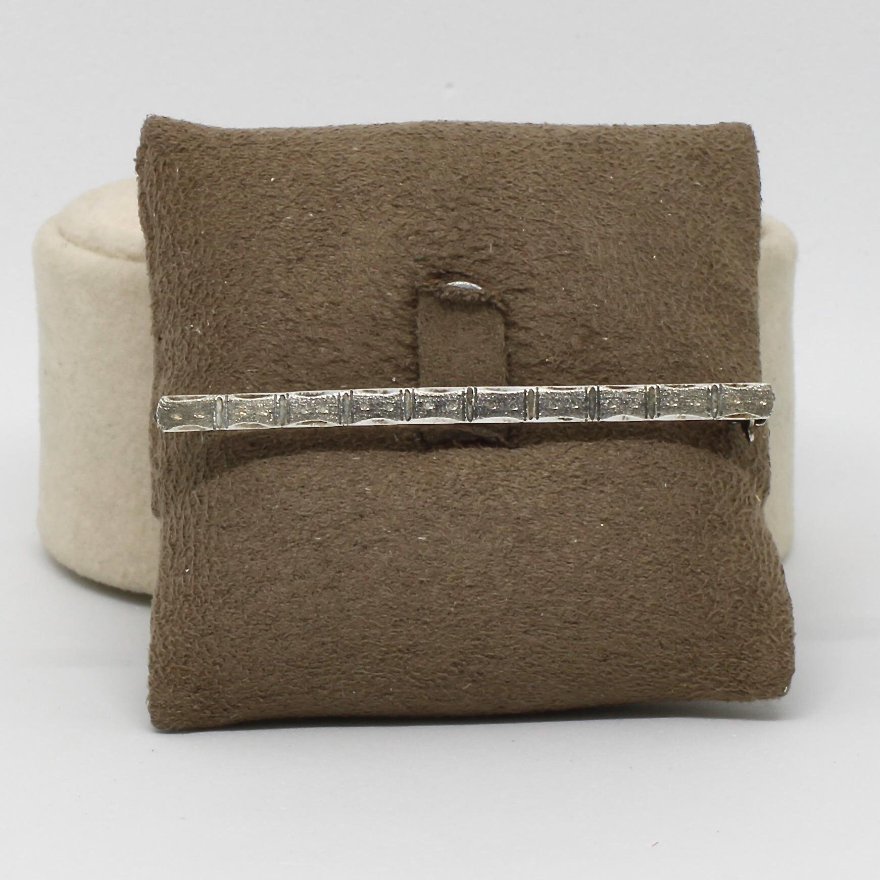 Schlichte Stabbrosche Verziert 835 Silber Anstecknadel Vintage Zeitlos von schmuckvintage2020