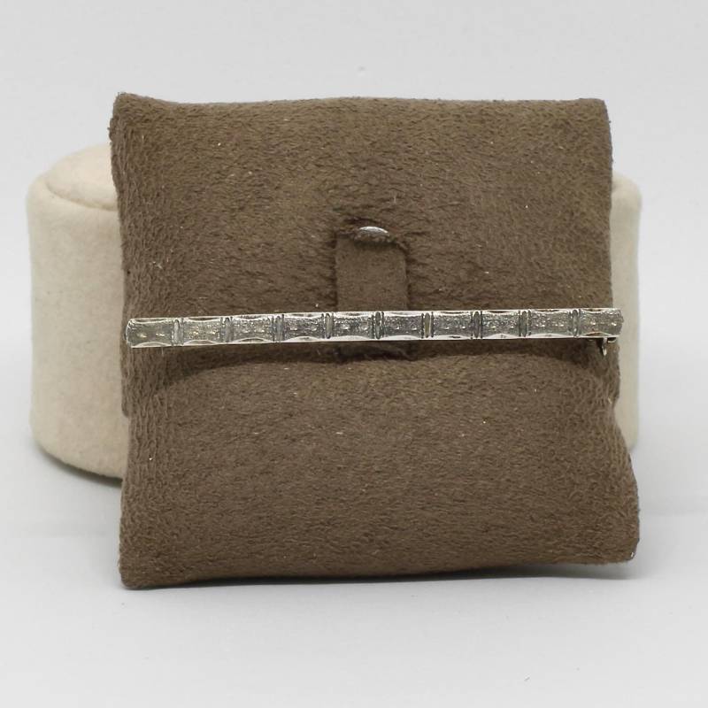 Schlichte Stabbrosche Verziert 835 Silber Anstecknadel Vintage Zeitlos von schmuckvintage2020