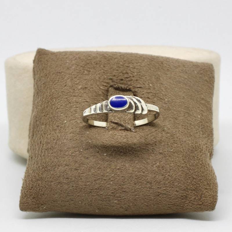 Schmaler Ring Lapis Lazuli Stein Blau 925 Silber Gr.60 Oder Gr.56 Wählbar Vintage Zeitlos Mädchen von schmuckvintage2020