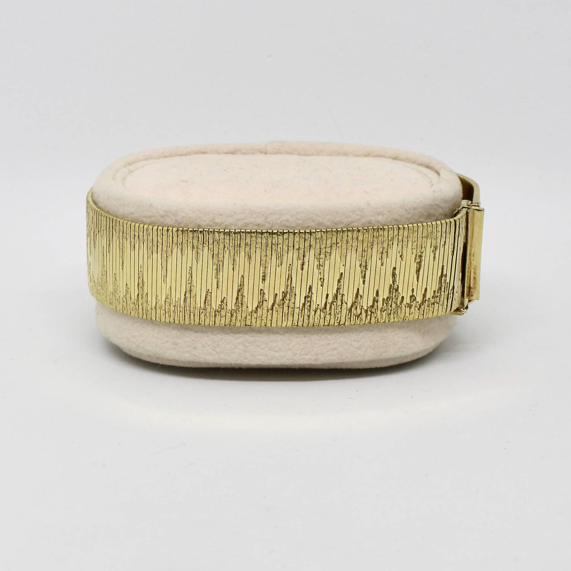 Teppicharmband Gold Double Satiniert Und Glanz Ad , Armband Breit Wuchtig Zeitlos von schmuckvintage2020