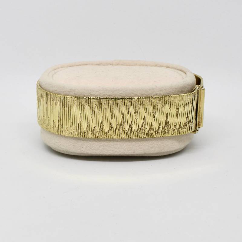 Teppicharmband Gold Double Satiniert Und Glanz Ad , Armband Breit Wuchtig Zeitlos von schmuckvintage2020