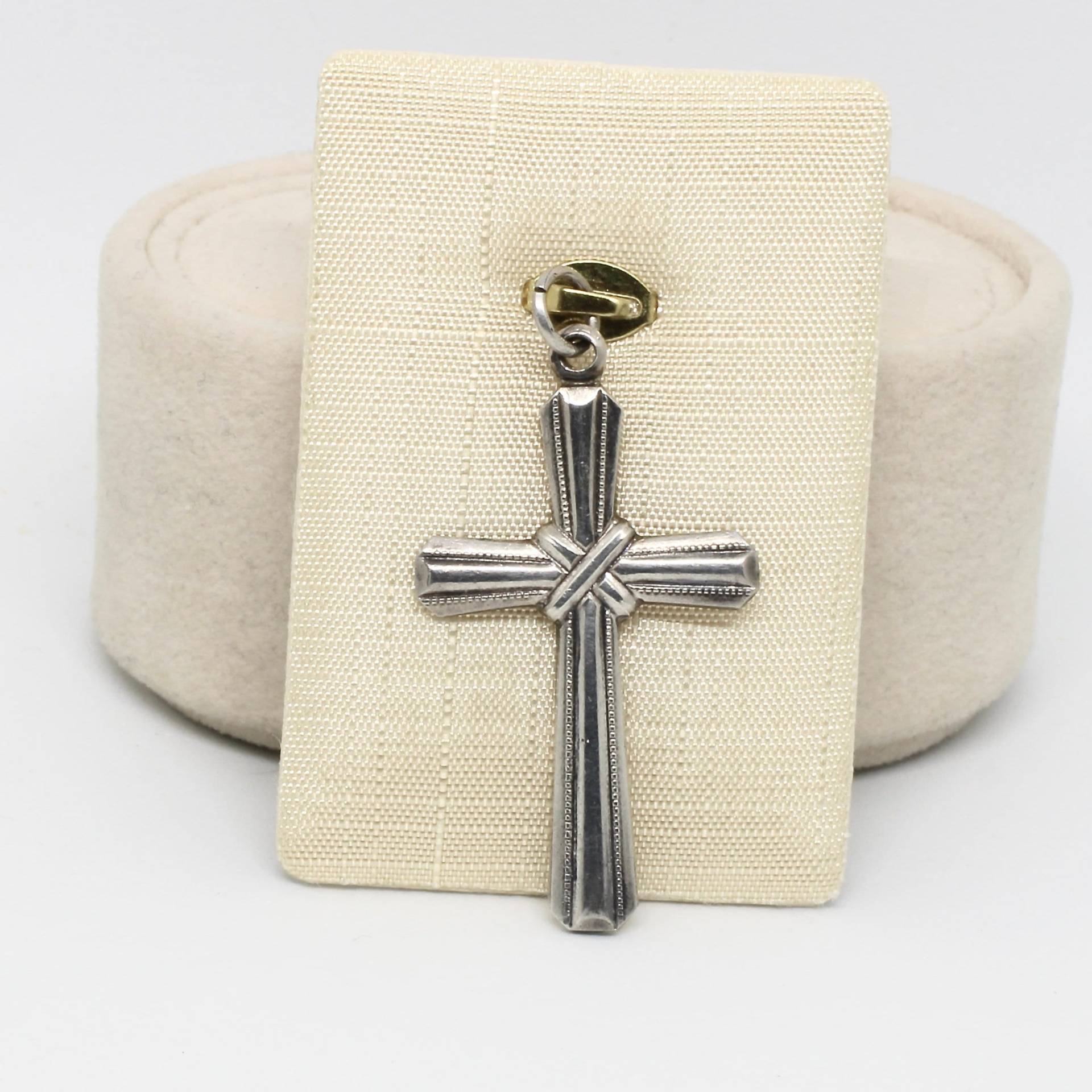 Vintage Anhänger Kreuz Kruzifix 835 Silber Religiös Massiv Gothic Kirche 70Er Jahre von schmuckvintage2020