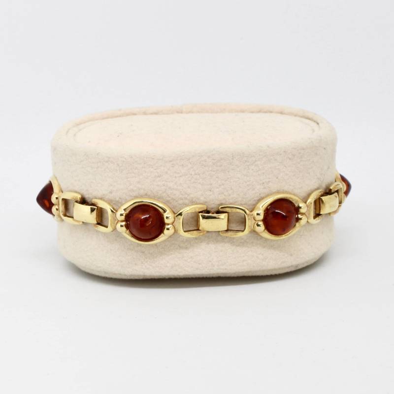 Vintage Armband Bernstein America Double Goldfarbe Edelsteine Pyramiden Schliff Hochwertig Selten von schmuckvintage2020