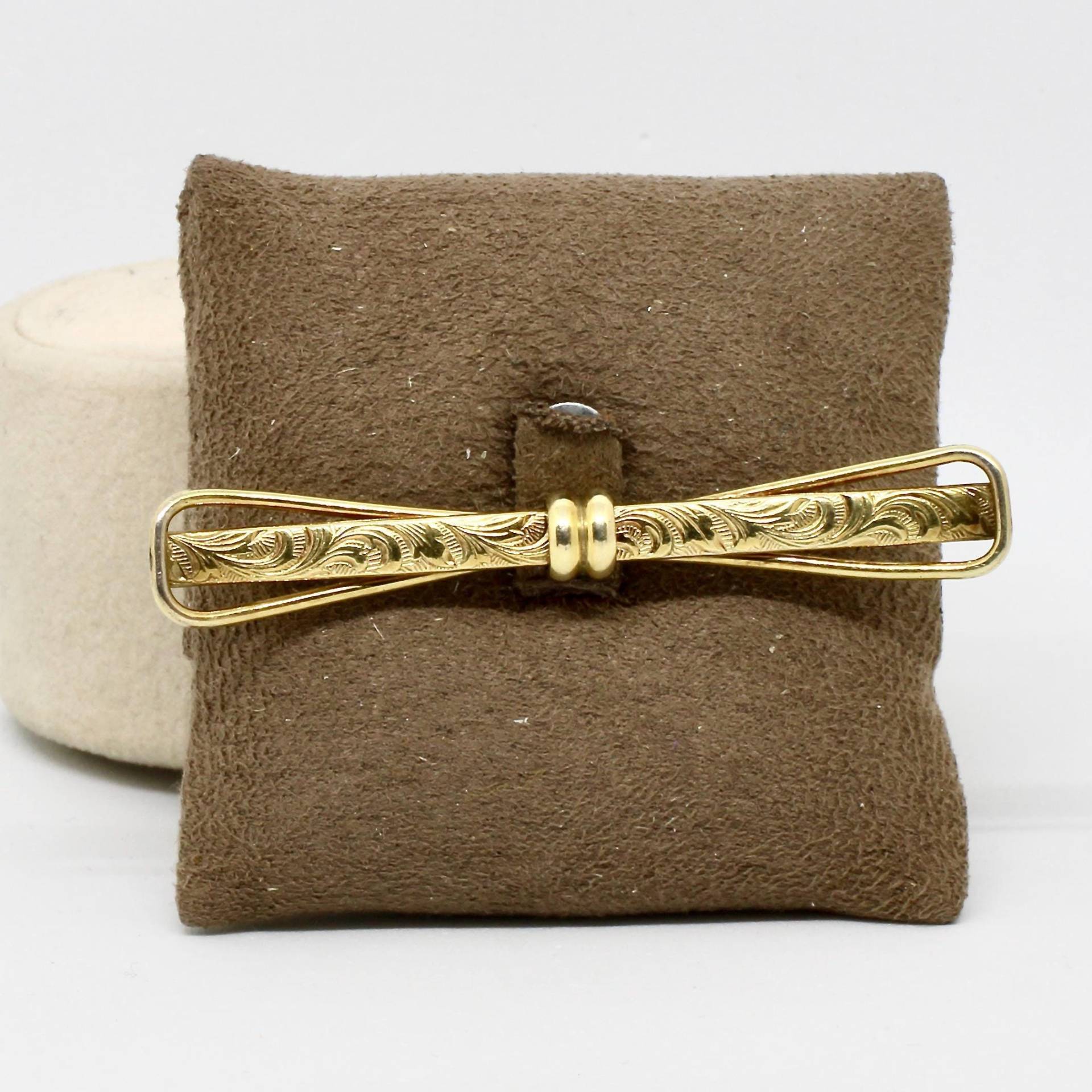 Vintage Brosche Schleife Gold Double Anstecknadel Verziert 50Er Jahre Für Frau Zeitlos von schmuckvintage2020