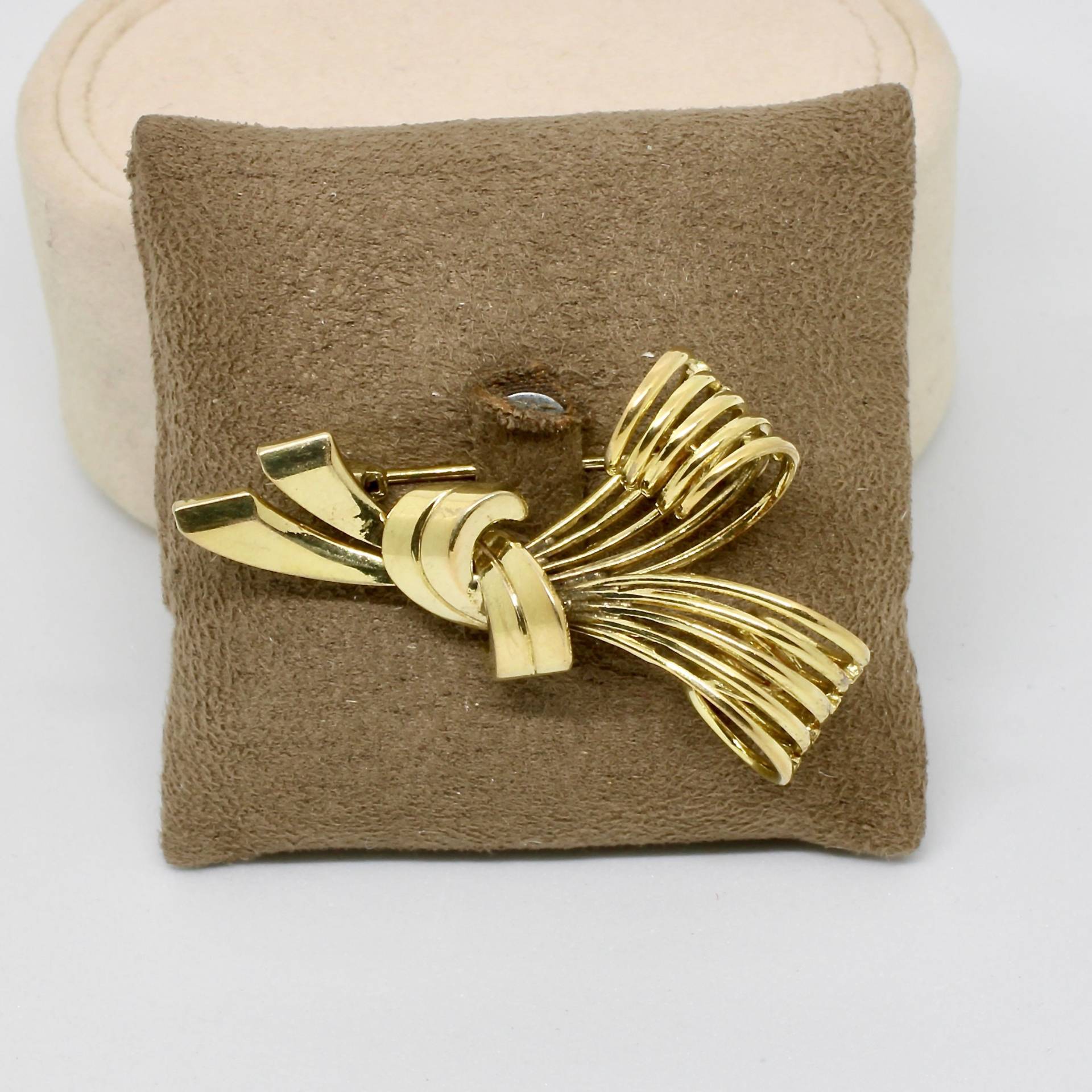 Vintage Gold Double Brosche Anstecknadel Blumenstrauss Strauch Pflanzen Motiv 50Er Jahre Kollmar & Jourdan Festlich von schmuckvintage2020