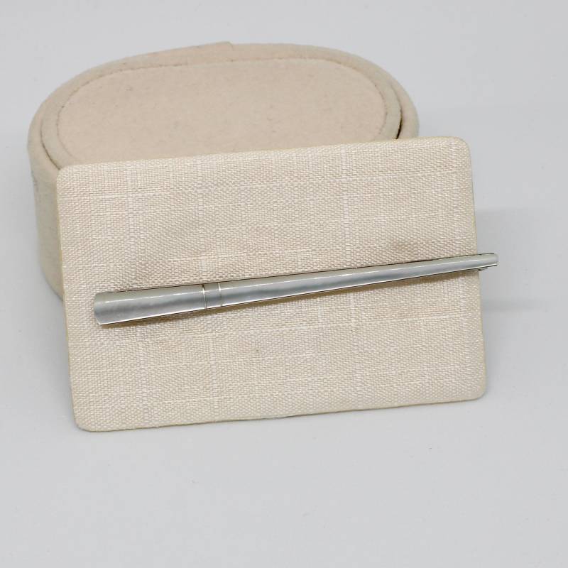 Antike Herren Krawattenklammer Mit Perlmutt Stein 800 Silber von schmuckvintage2020