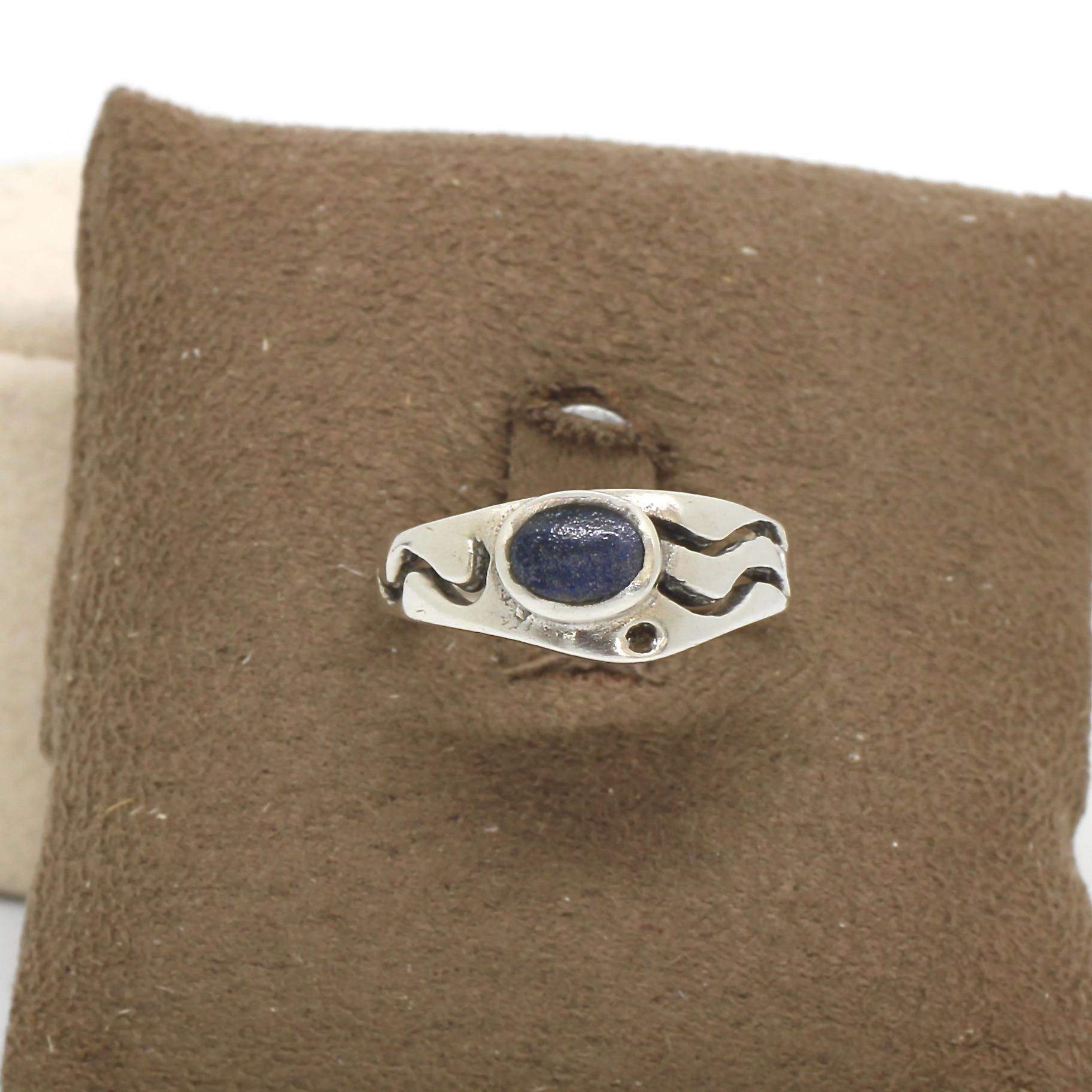 Vintage Ring Sodalit Dunkelblau Ovaler Stein 925 Silber Damenring Gr.54, Mädchenring von schmuckvintage2020