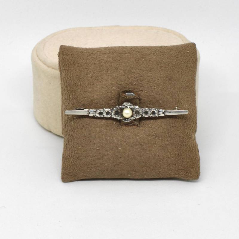 Zarte Brosche Kleine Perle 830 Silber Vintage Stabbrosche Edel Hochzeit Damenbrosche von schmuckvintage2020