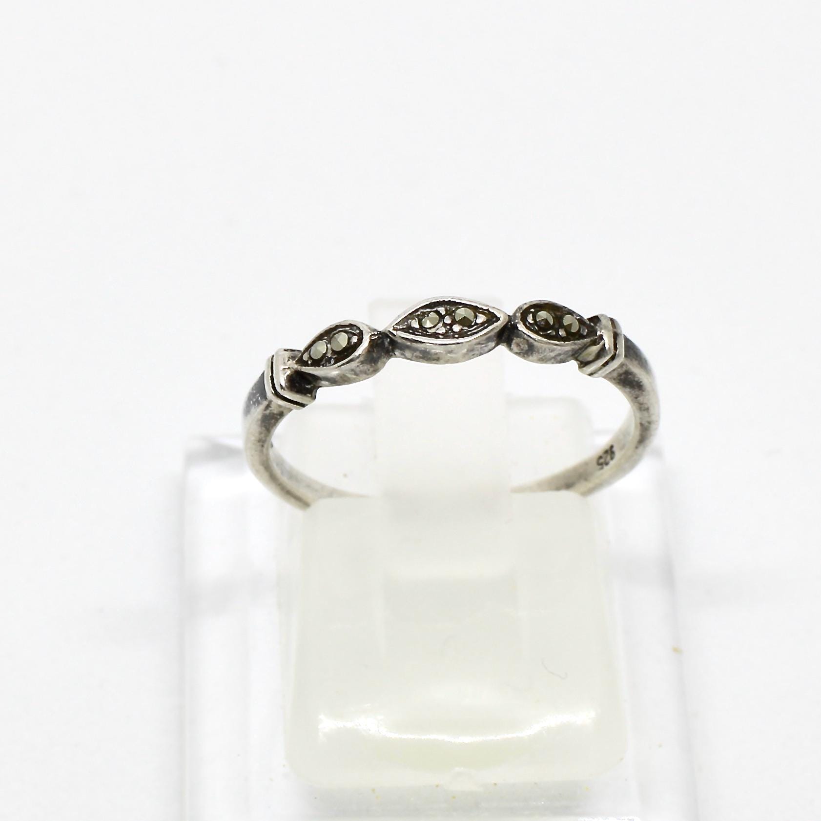 Zarter Markasit Ring Edelsteine 925 Silber Glitzer Gr.55 Zeitlos Mädchenring von schmuckvintage2020