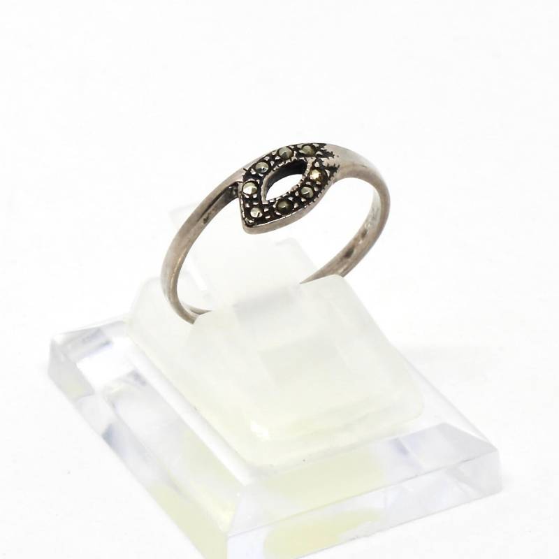 Zarter Ring Markasit Steine 925 Silber Glitzer Gr.57 Elegant Damenring Edel von schmuckvintage2020