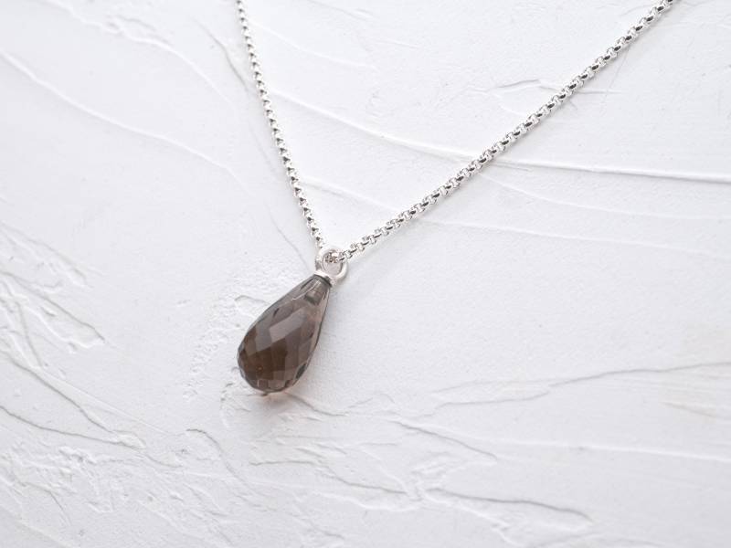 Elegante Silberkette Mit Rauchquarz-Pampel - Handgemachter Schmuck Aus 925 Sterling Silber Perfekte Geschenkidee von schmuckvonvreni