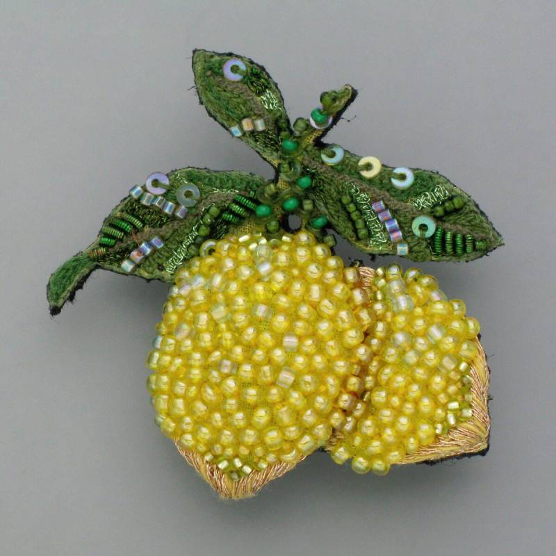 Bunte Brosche Zitrone von schmuckwerkshop