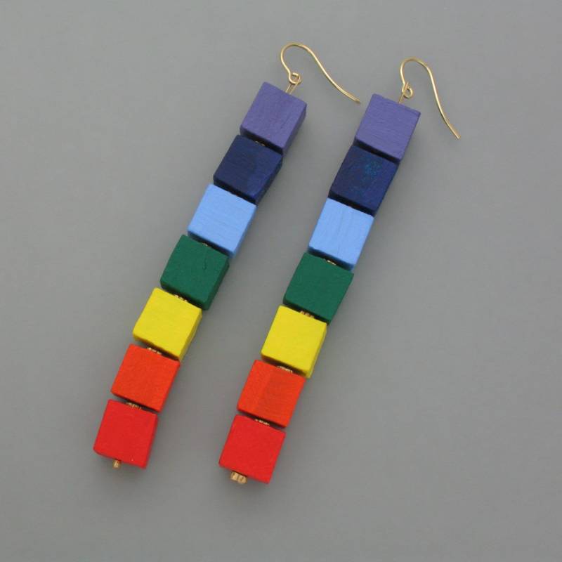 Earrings Color Rush, Cube von schmuckwerkshop