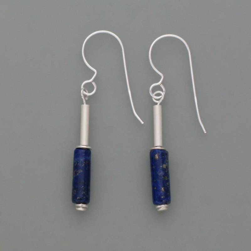 Earrings Lapis Rods Silver von schmuckwerkshop
