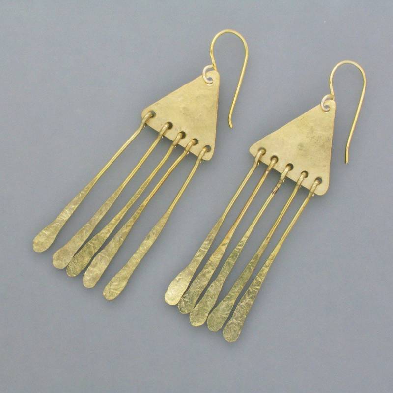 Earrings Pharaoh in Brass von schmuckwerkshop