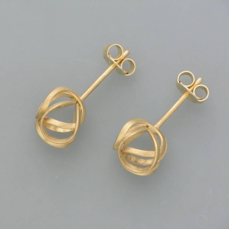 Gold Earrings Delicate Loop von schmuckwerkshop