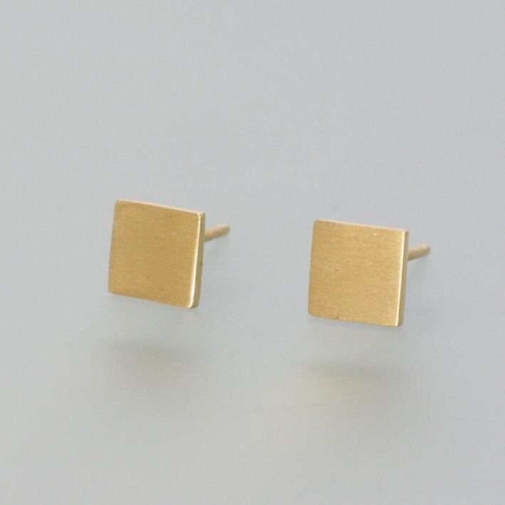 Gold Earrings Square von schmuckwerkshop