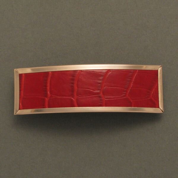 Haarspange Rotes Leder von schmuckwerkshop