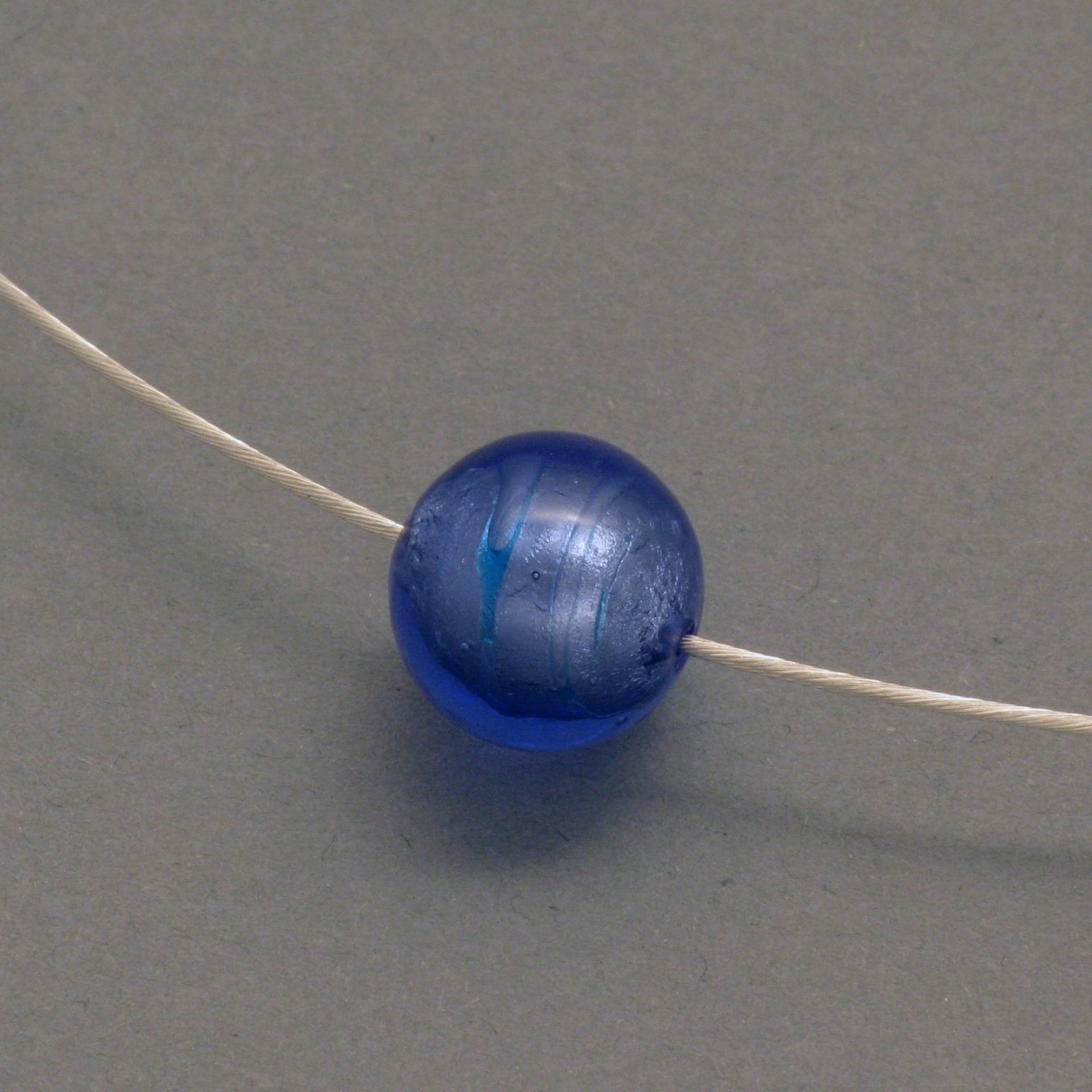 Kette Mit Muranoglas-Kugel, Blau von schmuckwerkshop