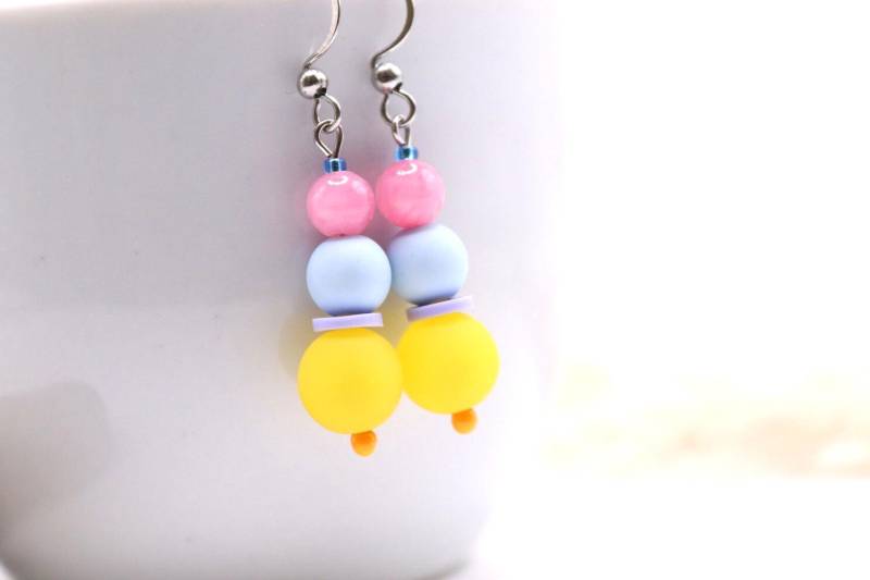 Bunte Hängeohrringe Aus Perlen von schmuecklichShop