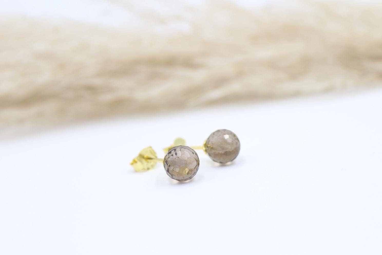 Echt Silber - Ohrstecker Oder Vergoldet Mit Rauchquarz von schmuecklichShop