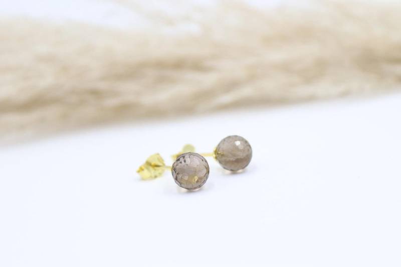 Echt Silber - Ohrstecker Oder Vergoldet Mit Rauchquarz von schmuecklichShop