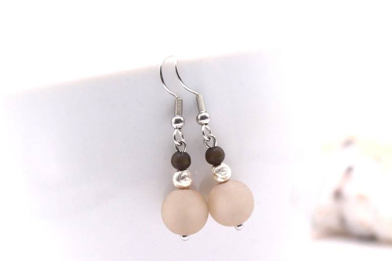 Hängeohrringe Aus Polaris Und Einer Mini - Schnecke Echtem Silber von schmuecklichShop