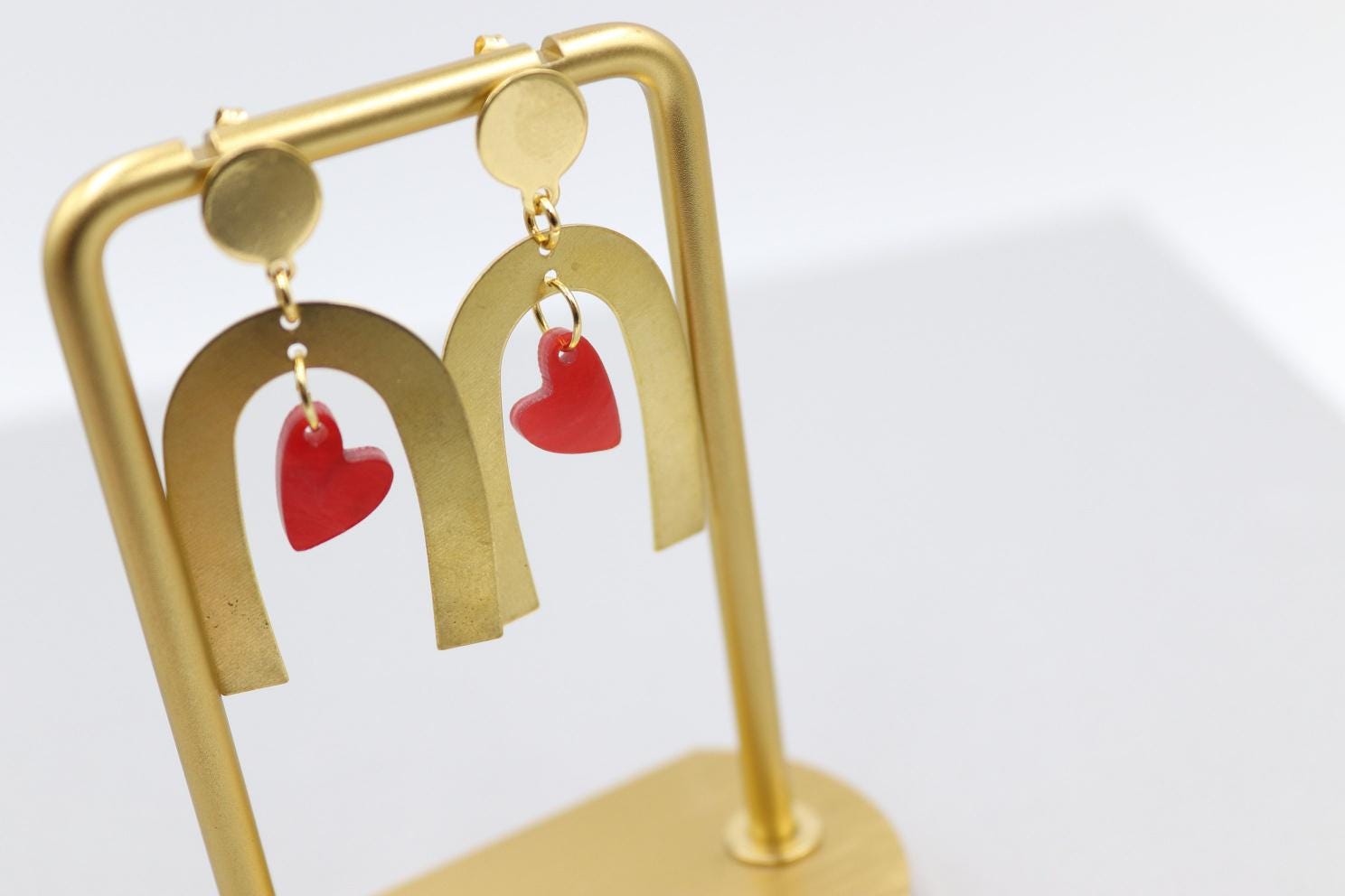 Lange Ohrringe Mit Stecker Und Herz von schmuecklichShop