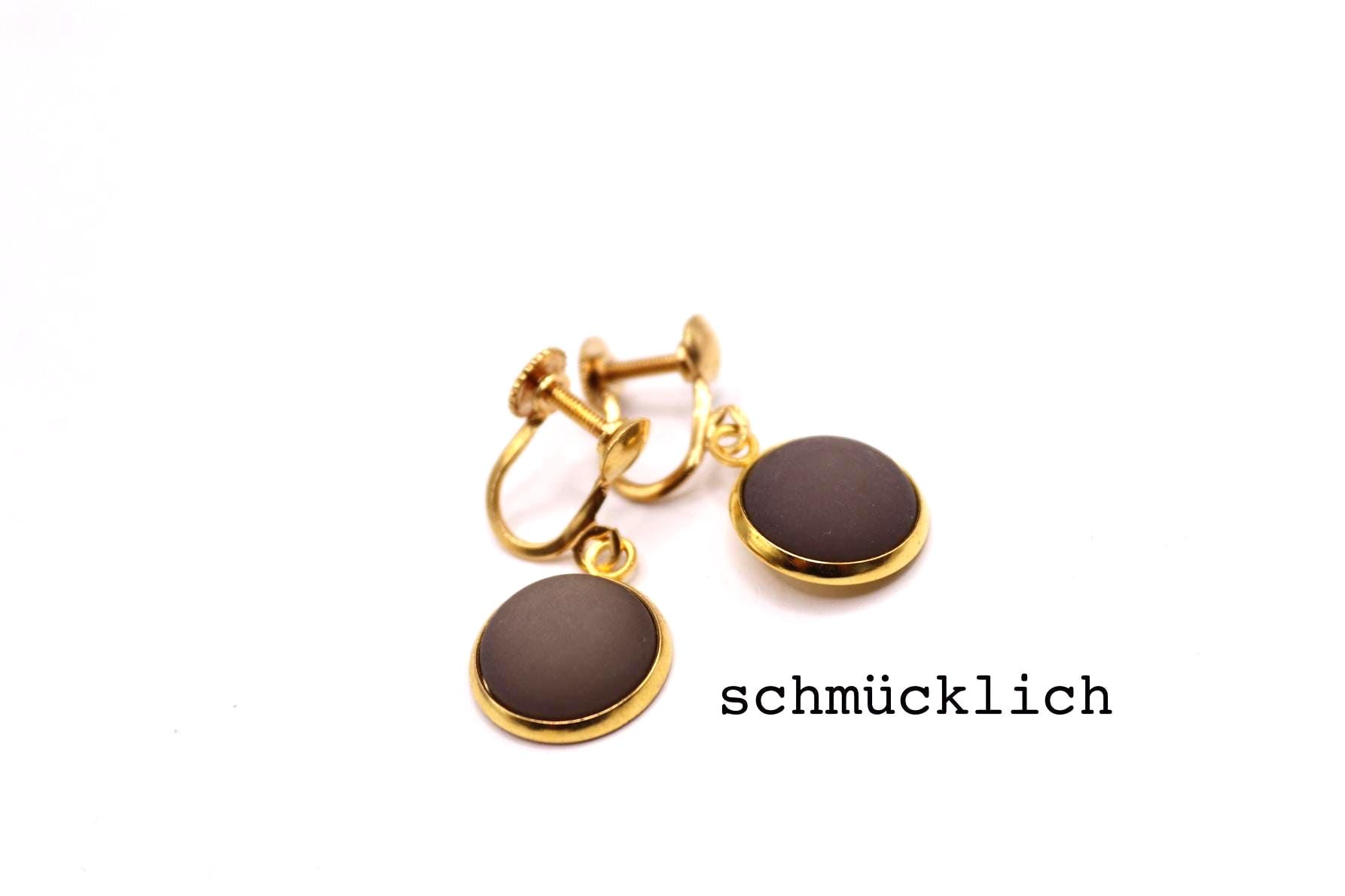 Ohrschrauben, Vergoldet Mit Polaris - Cab in Matt Grau von schmuecklichShop