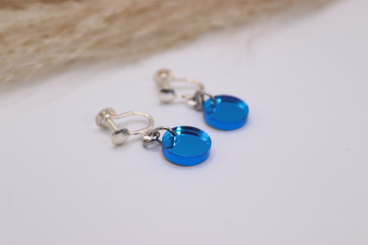 Ohrschrauben, Versilbert Mit Acryl - Scheibe von schmuecklichShop