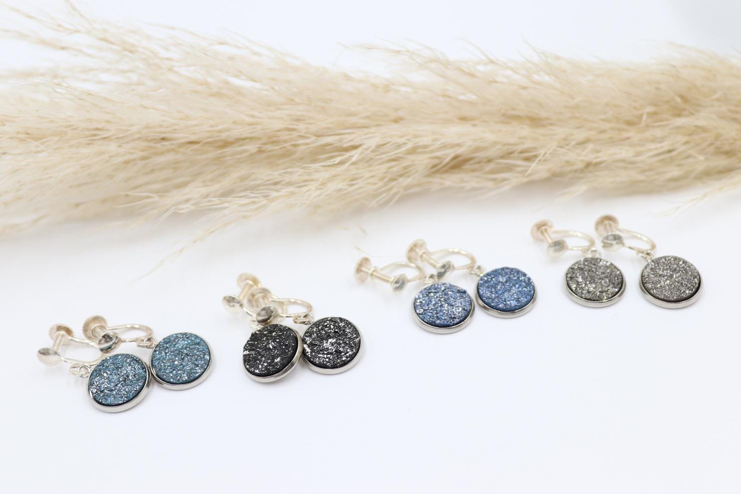 Ohrschrauben, Versilbert Mit Polaris - Cab in Quarz - Optik von schmuecklichShop