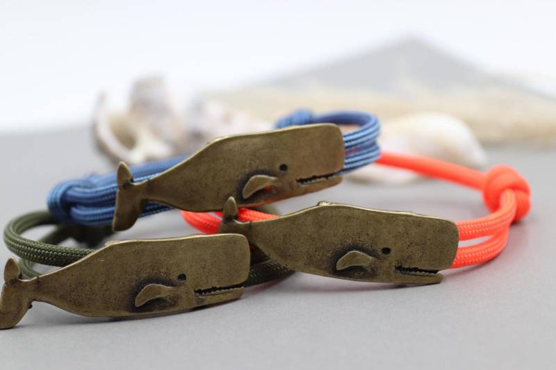 Segelseil - /Surferarmband | 5mm Mit Bronzefarbenem Wal von schmuecklichShop