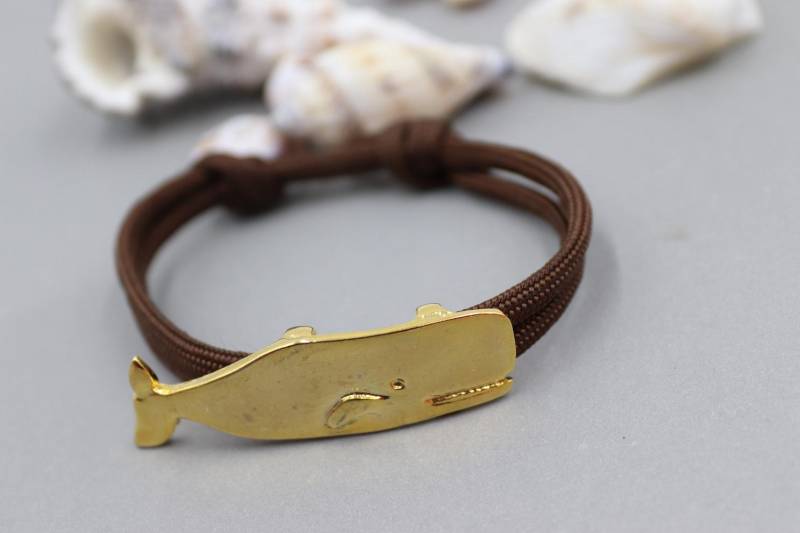 Segelseil - /Surferarmband | 5mm Mit Goldfarbenem Wal von schmuecklichShop