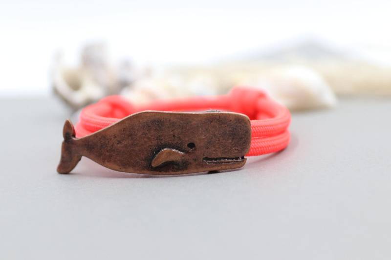 Segelseil - /Surferarmband | 5mm Mit Kupferfarbenem Wal von schmuecklichShop