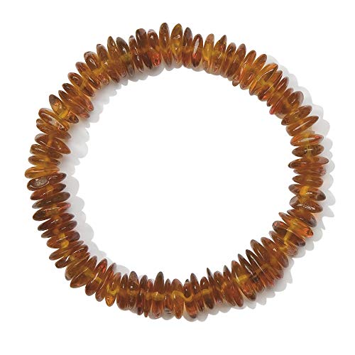 Bernstein Schmuck (Armband) Bernstein Armband baltischer Natur-Bernstein nicht gepresst Bernstein Chips einfarbig in Braun Größe ca. 6 mm Armband Größe ca. 19 cm Modellnummer 2116 von schoener-mineralienschmuck / Edelsteinschmuck