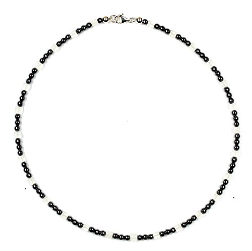 Hämatin Schmuck (Halskette) Hämatin Kette mit Bergkristall Verschluss 925er Sterling-Silber Modellnummer 7048 von schoener-mineralienschmuck / Edelsteinschmuck