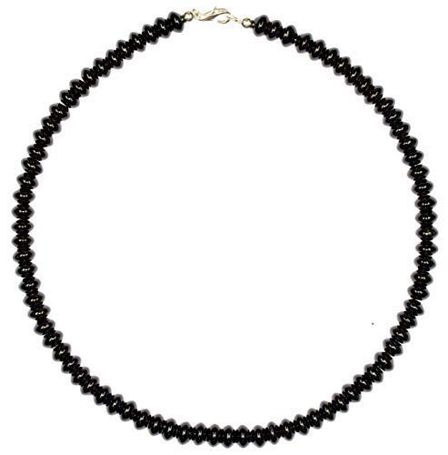 Onyx Schmuck (Halskette) Onyx Kette Onyx Linsen Größe ca. 8 mm Verschluss 925er Sterling-Silber Modellnummer 7079 von schoener-mineralienschmuck / Edelsteinschmuck