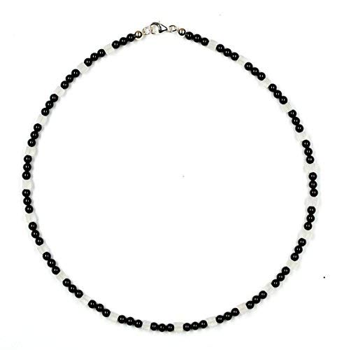 Onyx Schmuck (Halskette) Onyx Kette mit Bergkristall Verschluss 925er Sterling-Silber Modellnummer 7049 von schoener-mineralienschmuck / Edelsteinschmuck
