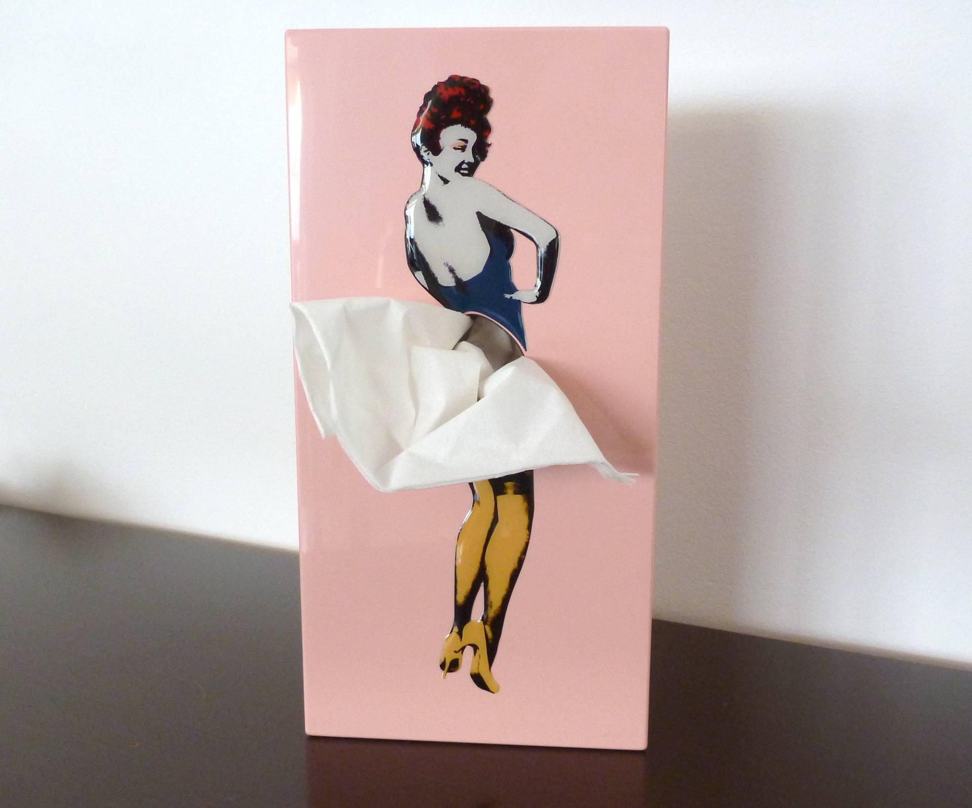 Spextrum Kosmetiktuchhalter Taschentuchbox Mit Fliegendem Rock Kosmetikbox Kosmetiktuchbox Vintage Pop Art Taschentuchhalter Pink Rosa von schongesehen