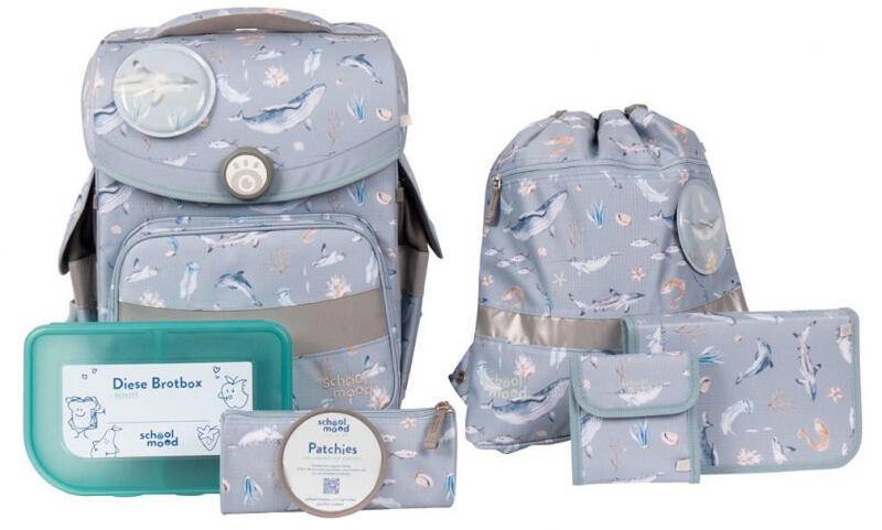 school mood - schoolmood Aqua Schulranzen-Set 7-tlg. Nordic Edition Timless Air 980g 23l aqua Blau von school mood