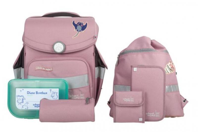 school mood - schoolmood Calamary Schulranzen-Set 6-tlg.Ocean Collection Timeless 980g 23l Rose von school mood