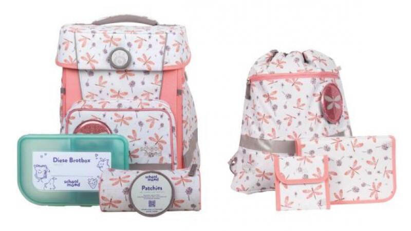 school mood - schoolmood Dragonfly Schulranzen-Set 7-tlg. Champion Maxx Nordic 1,1kg 21l Lila von school mood